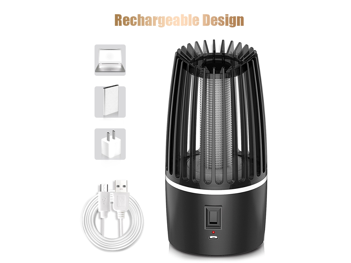 Lámpara Matamoscas 2 En 1 Con Luz Nocturna Y Gancho Oculto, Exterminador De Insectos Silencioso.