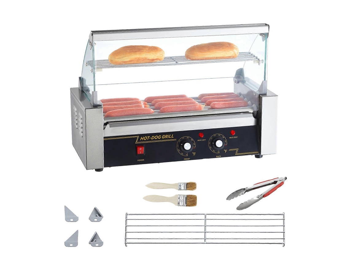 Máquina De Hacer Perro Caliente Con 12 Rodillos Y Parrilla Antisalpicaduras De 1000 W Rosewell
