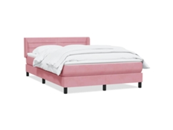 Maison Exclusive - Cama Box Spring Con Colchón Terciopelo Rosa 160x220 Cm
