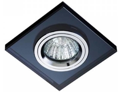 Lámpara de Techo Empotrado CRISTALRECORD Luxor (Negro - GU10 - 50 W - Aluminio)