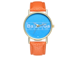 Reloj De Cuarzo Unisex Con Correa De Cuero Pu Simple Regalo De Cumpleaños T85-a Naranja