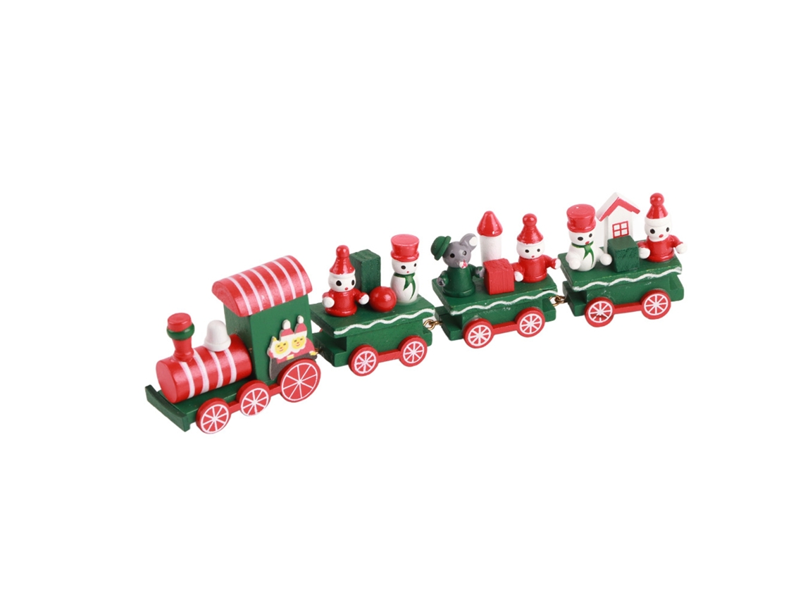 Juguete Tren Navideño Bonito Carro De Tren Decoración Navideña Regalo Para Niños Verde