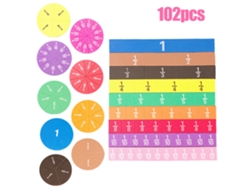 Ats-102 Piezas De Azulejos De Fracciones Magnéticos Circulares Manipulativos Matemáticos Para Primaria