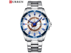 Reloj MDUG Quartz con brazalete de acero inoxidable y seis manecillas para uso deportivo.
