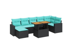Maison Exclusive - Set De Sofás De Jardín Y Cojines 8 Piezas Ratán Sintético Negro