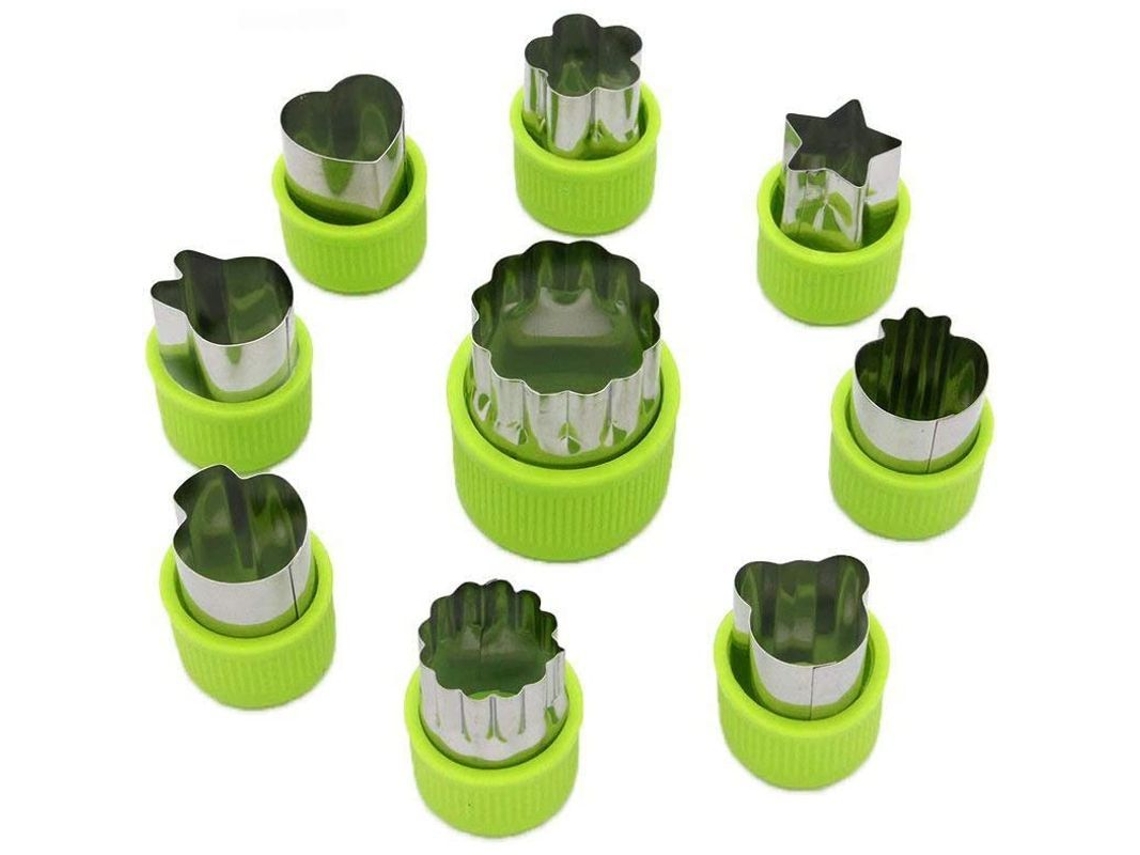 2026altiro-juego De 9 Moldes Para Cortar Verduras Y Galletas, Formas Surtidas, De Acero Inoxidable Y Silicona, Para Hornear Para Niños.