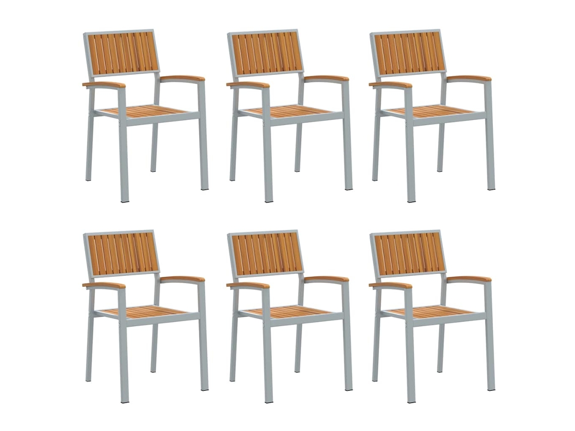 Maison Exclusive - Silla Apilable 6 Pcs Marrón 56 X 57 X 87 Cm