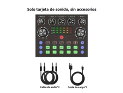 Tarjeta de sonido para transmisión en vivo con kit de micrófono, ideal para podcasts, grabaciones y transmisiones en vivo. Mdug (solo tarjeta de sonido).