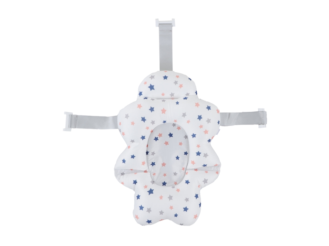 Asiento De Baño Flotante Plegable Para Bebé Con Cinturón De Seguridad Y Cojín De Soporte Suave - Blanco