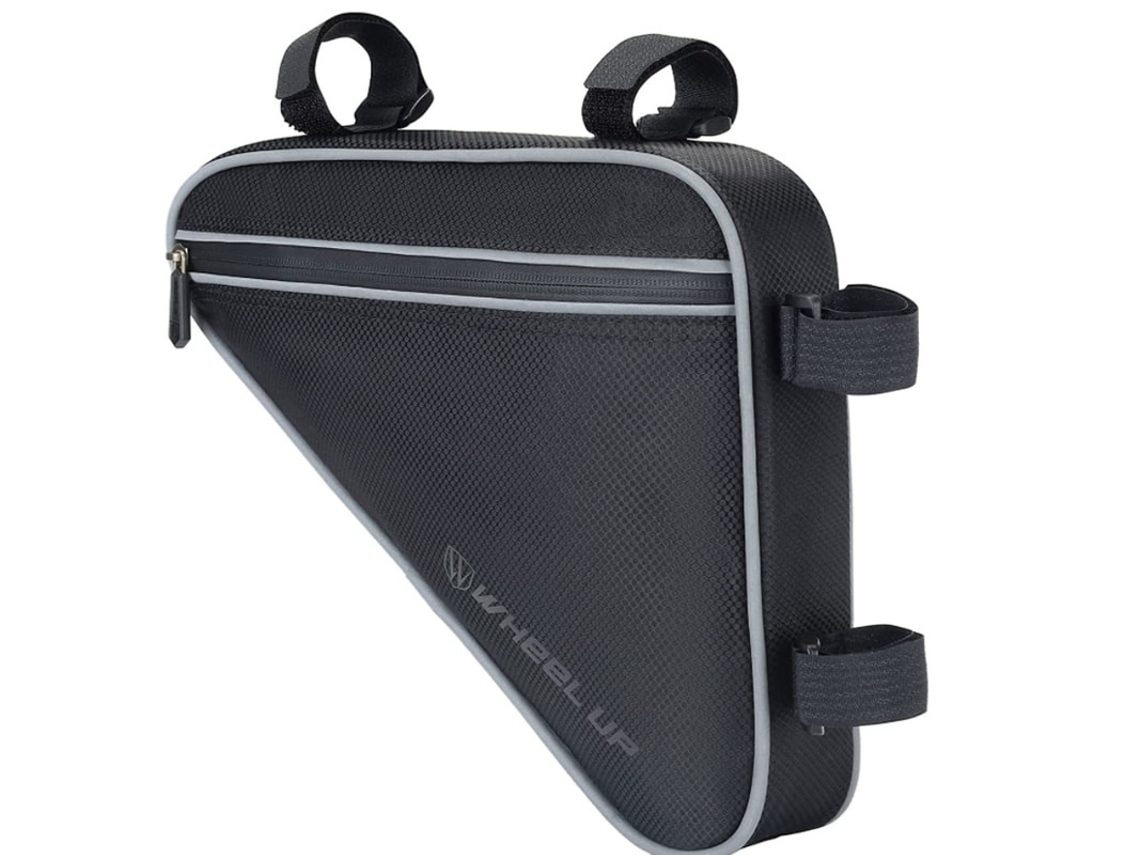 Bolsa para cuadro de bicicleta, impermeable, triangular, con tira reflectante, color negro Gusshious