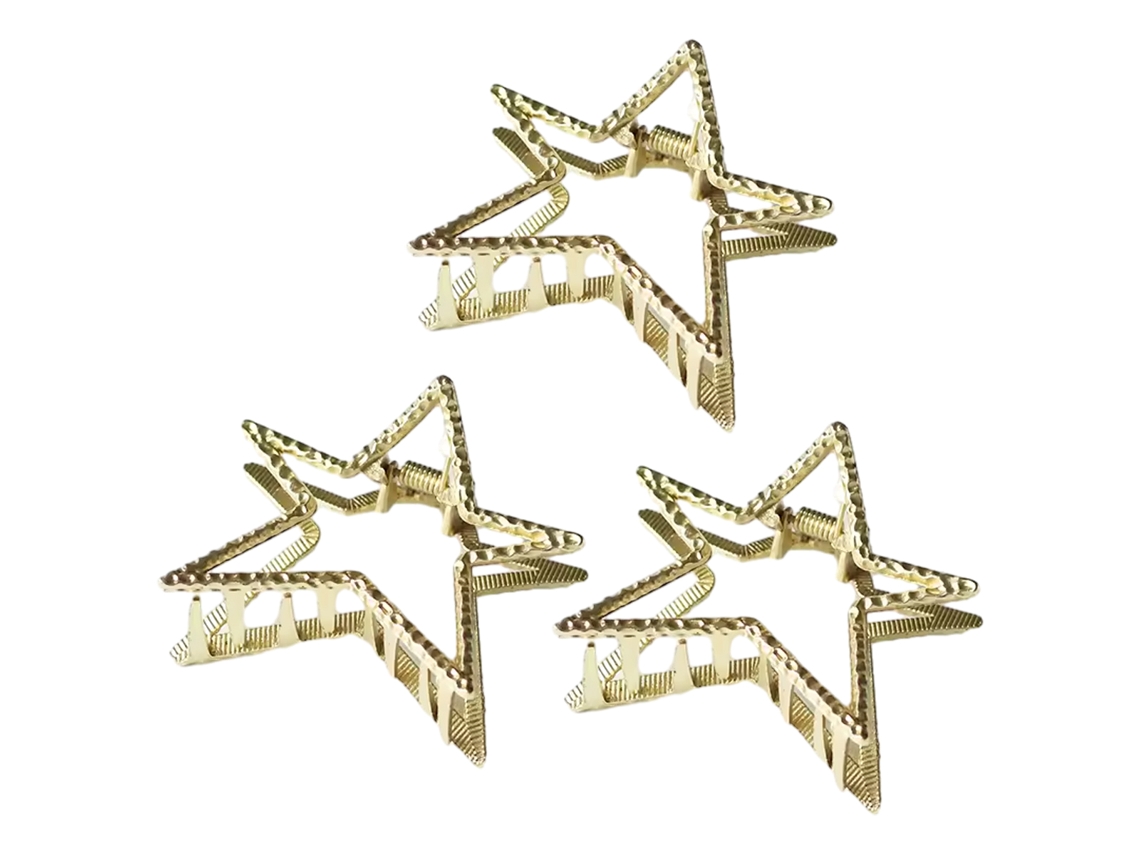 Accesorio decorativo para el cabello con clip de estrella de metal estilo Y2K