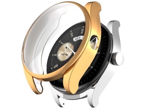 Funda protectora para reloj todo incluido con galvanoplastia de TPU Huawei Watch Buds (oro rosa)