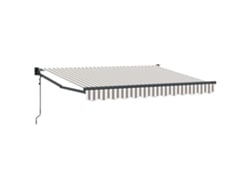 Toldo eléctrico retráctil Vidaxl, gris claro y blanco, 5 x 3 m