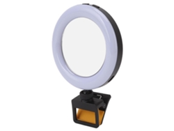 Anillo de luz recargable para selfies con clip, 5 niveles de brillo, luz de relleno USB para teléfonos móviles Bisbisous (blanco)