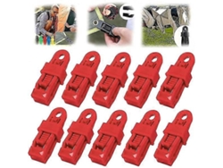 10 Clips Ajustables De Plástico Resistentes Para Lonas Y Toldos, Bloqueo Spiral, Impermeables Y Antiviento, Reutilizables Verde Oscuro