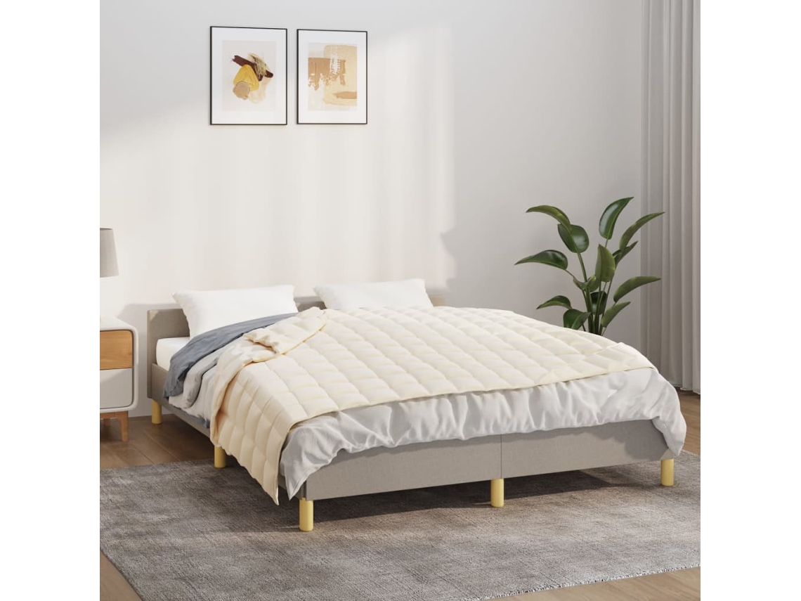 Manta Con Peso Tela Color Crema Claro 152x203 Cm 7 Kg Wsd376270