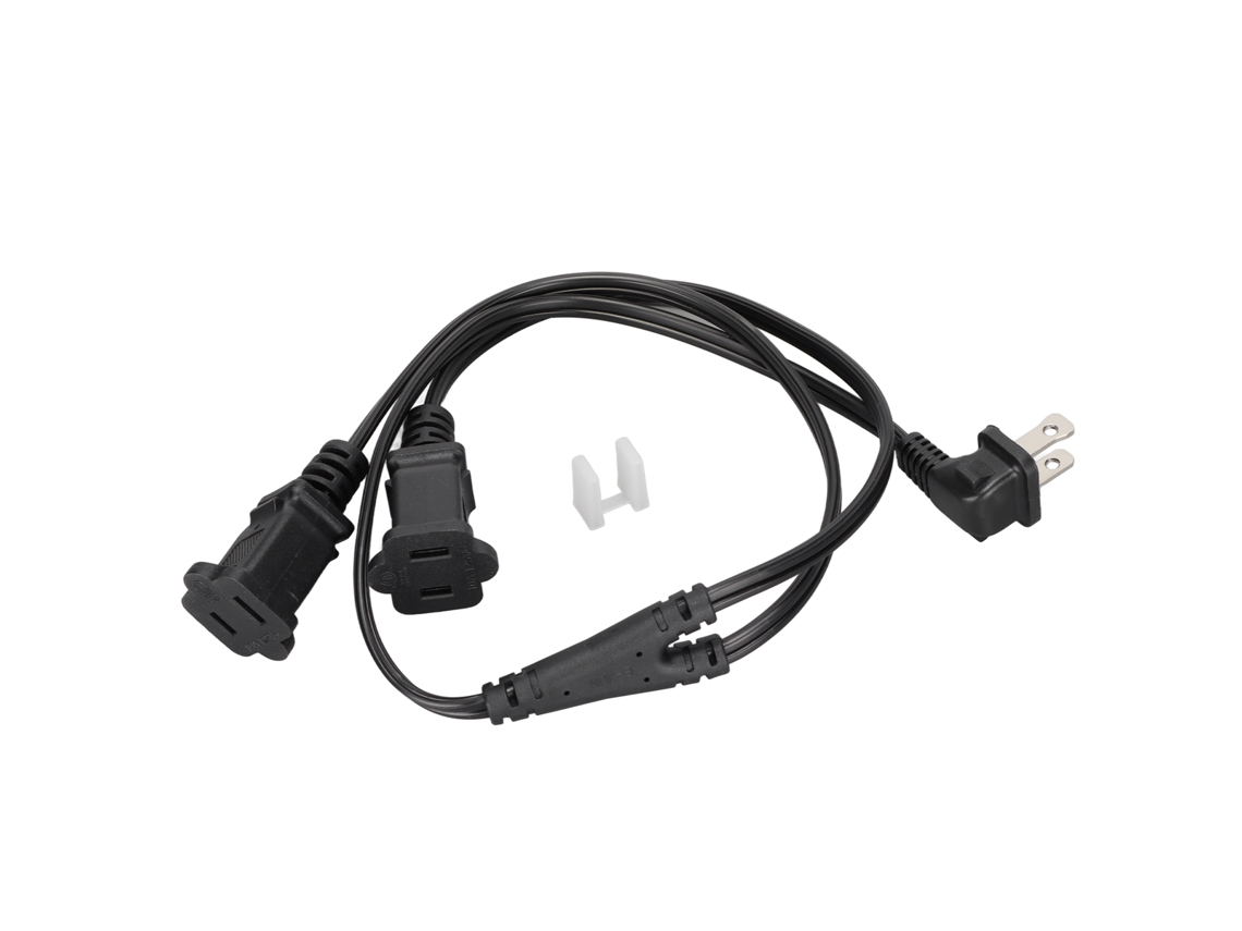 Cable De Extensión Divisor En Y Nema 1-15p Macho A 2 Hembras 1-15r, 0,64 M, 10 A, 18 Awg