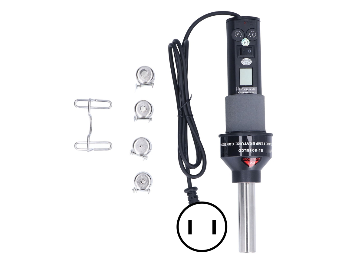 Juego De 6 Piezas De Pistola De Aire Caliente Lcd Ajustable, Herramienta De Soldadura, 110 V, Enchufe Estadounidense.