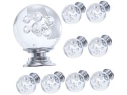 Juego De 10 Pomos Decorativos De Cristal Para Puertas De Armarios, Cajones Y Cómodas.
