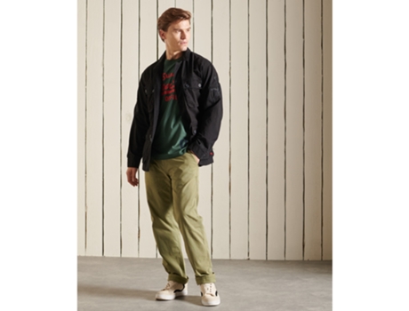 Abrigo para Hombre SUPERDRY (S - Algodón - Negro)