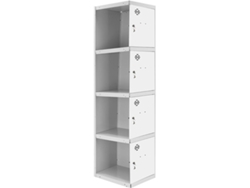 Simonlocker Profesional Desmontable 4 Puertas 1/4 300 Adicional Gris/Blanco SIMON RACK