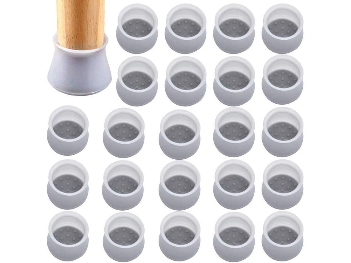 2026-linjou 36 Piezas Tapa Silicona Pies Silla Con Fieltro Antideslizante Para Patas Redondas (34*40*30mm, Gris)