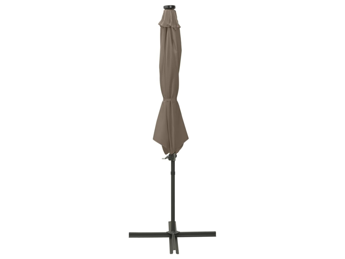 Maison Exclusive - Sombrilla De Jardín Voladiza Con Palo Y Luces Led Taupe 300 Cm