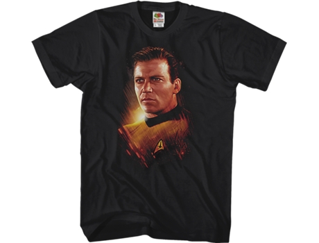 Camiseta Unisexo DEEPSTONE Captain James T. Kirk Star Trek Negro (S)