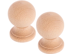 Tapas Esféricas De Madera Inoomp Para Postes, 2 Piezas, 6 Cm De Diámetro, Madera Maciza, Sin Pintar, Para Decoración De