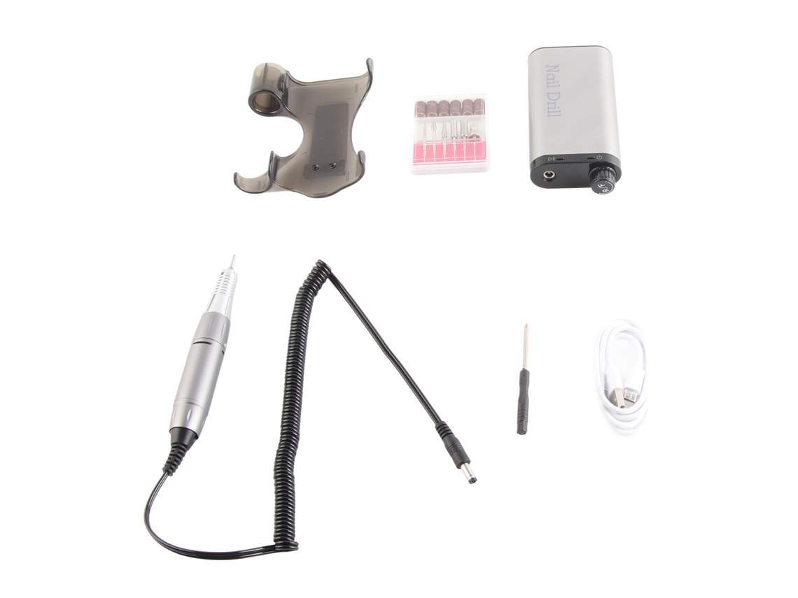 Máquina De Lijado De Uñas Con Pantalla Led, 4000 Mah, Velocidad Ajustable, Recargable, Herramientas Para Decoración De Uñas, Gris
