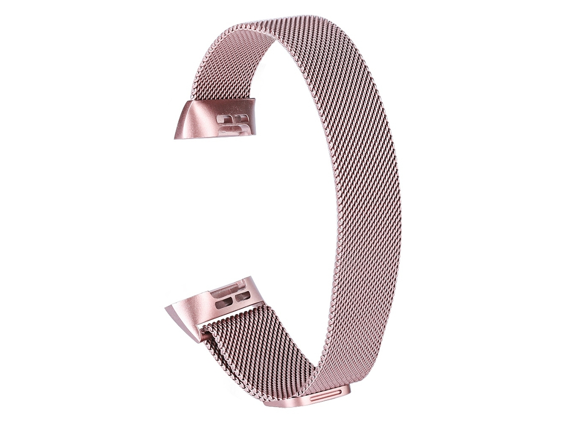 Pulsera De Reloj Magnética De Acero Inoxidable Para Fitbit Charge 3 Pulsera De Reemplazo Rosa Rosado