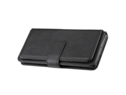 Nueva Funda Compatible Con Iphone 8 Plus/7 Plus, Estilo Billetera De Cuero Retro, Tapa Magnética Con 10 Ranuras Para Tarjetas, Color Negro