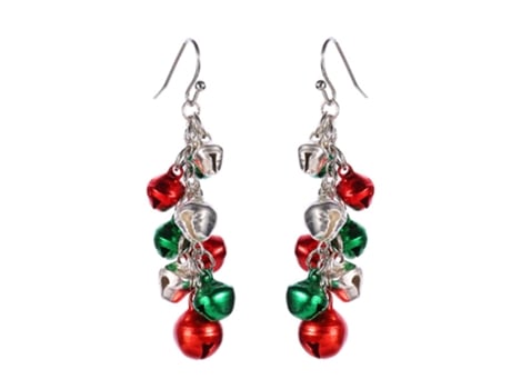 Navidad Jingle Bell Tinkle Bell lindo adorno, pendientes colgantes para mujeres adolescentes niñas