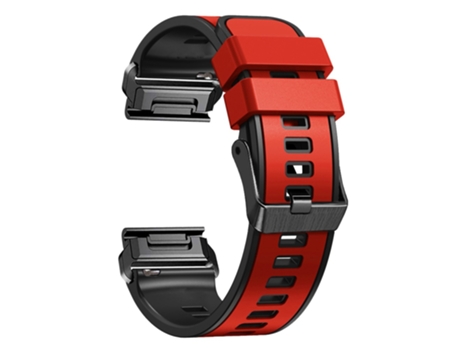 Correa de Silicona liberación rápida dos colores para Garmin Tactix 7 Pro/Tactix Delta - rojo/negro