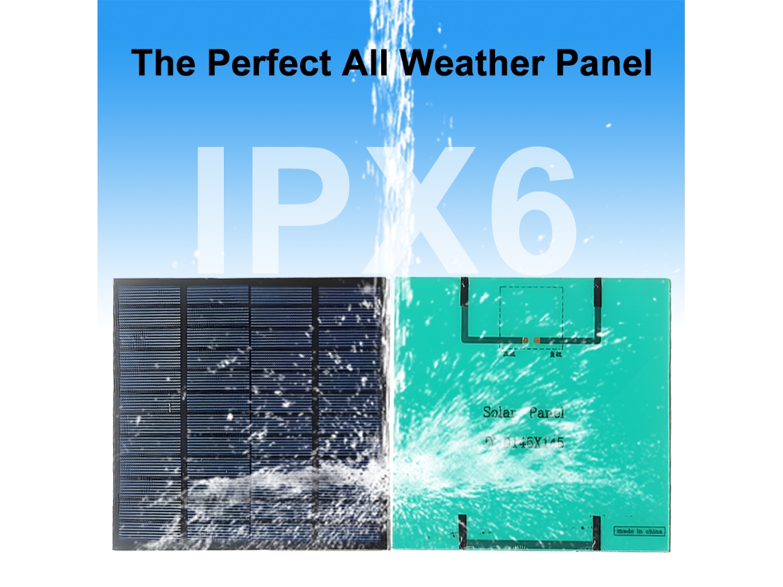 Panel Solar 3w 12v De Polisilicio 18.6% Eficiencia Cargador Ipx6 Impermeable Para Móviles Y Ventiladores Pequeños