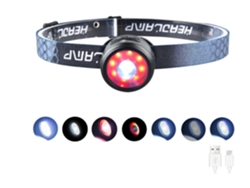 Linterna Frontal Potente Y Brillante, Ligera E Impermeable, Con Ángulo Ajustable De 90° Y 7 Modos De Iluminación, Para Camping (negra)