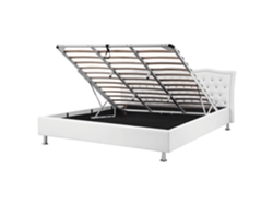 Cama con almacenaje BELIANI Metz de Piel sintética Blanco 212x215x103