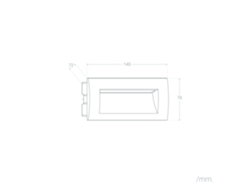 Baliza Exterior Led 4w Empotrable Pared Rectangular Aluminio Y Cristal Edulis 4000k Preto Branco Neutro