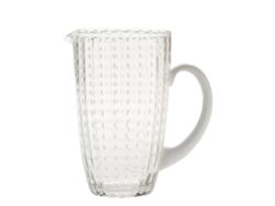 Botella Federico De Majo de la Colección Perle en cristal transparente, de diseño elegante y artesanal para la mesa. Hecha en Italia. Pieza única.
