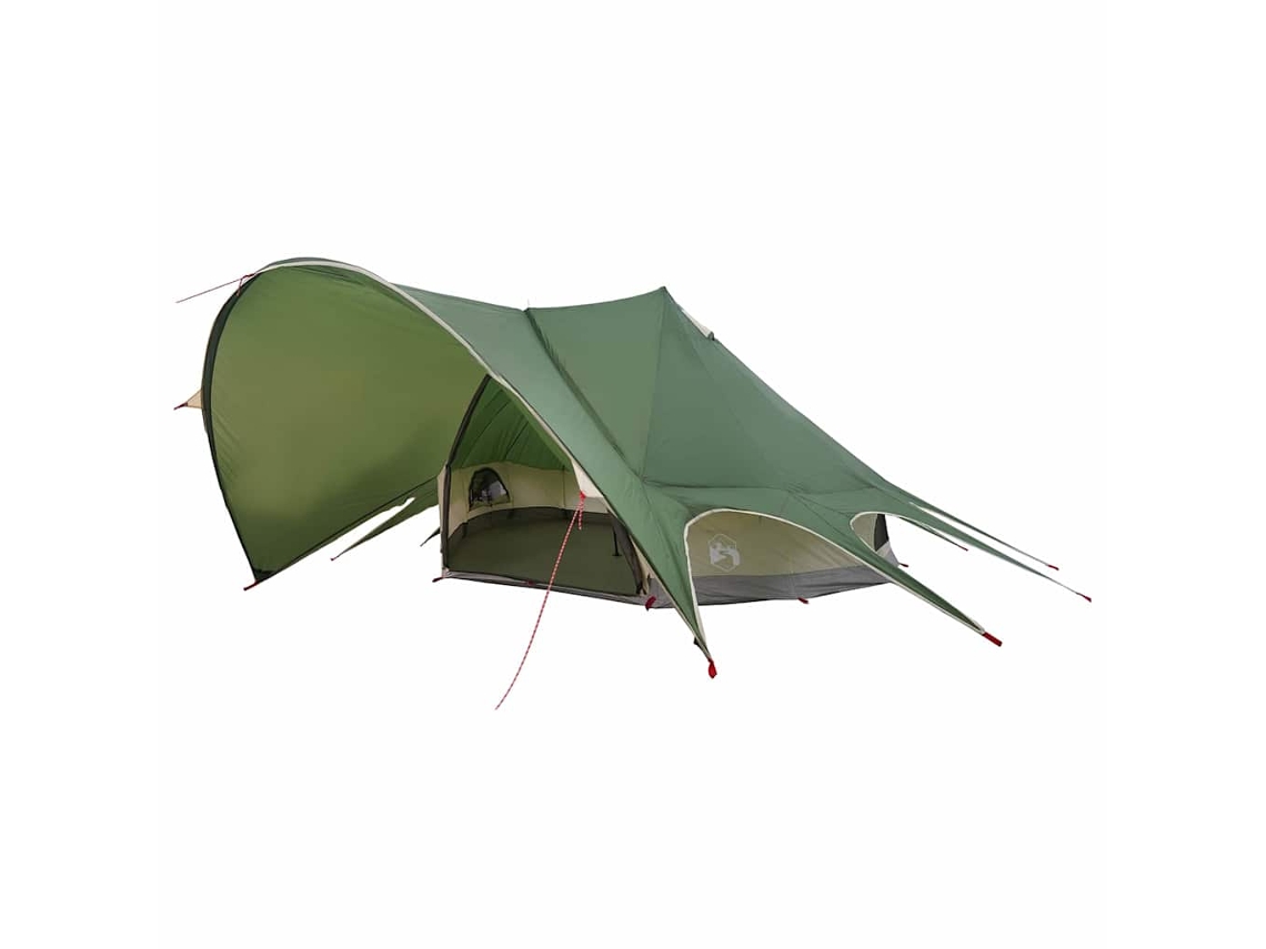 Tienda tipi para 7 personas, verde y gris, 600 x 600 x 347 cm