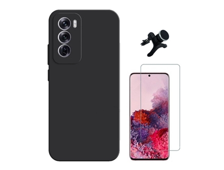 Funda Clearglass Carro Compativel para Oppo Oppo Reno12 PHONECARE Resistente Negro