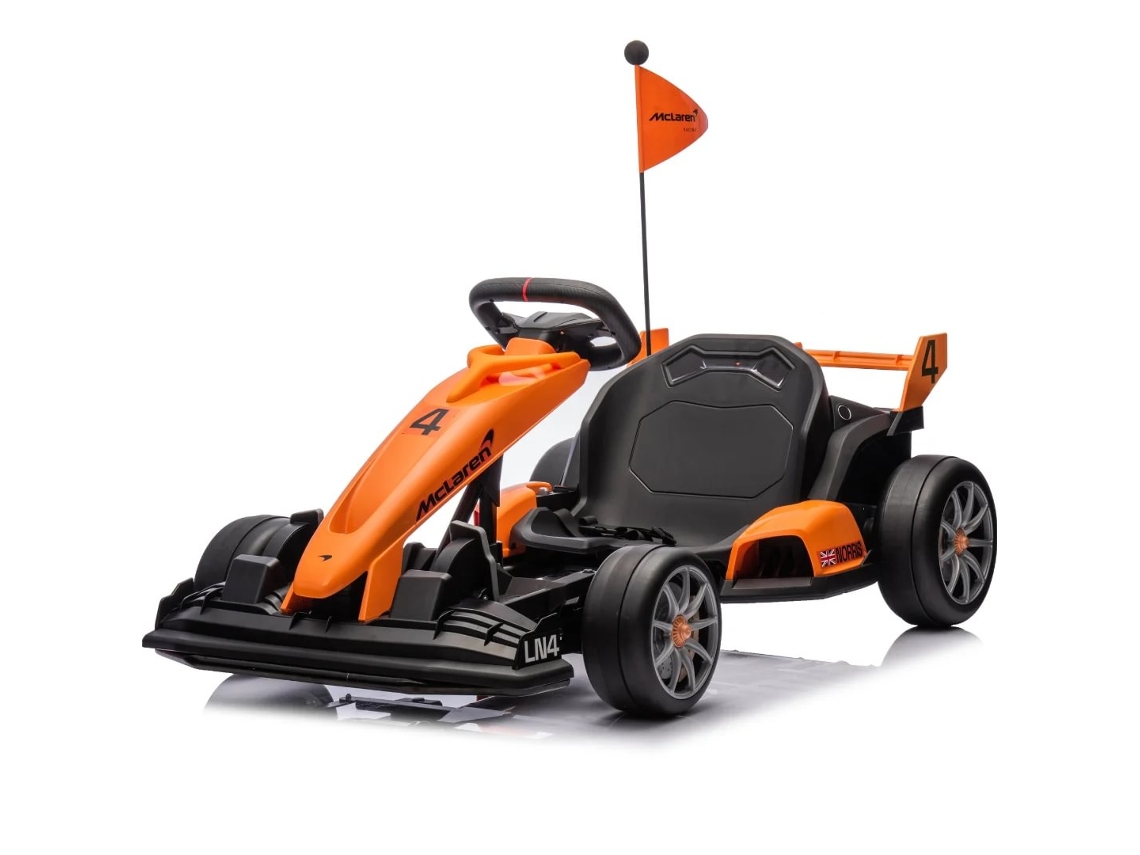 Mclaren Gokart Eléctrico Para Niños - 5 A 12 Años - Función De Derrape - Naranja