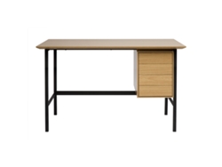 Oficina Industrial Acabada en Madera de Roble y Metal Negro con 2 Cajones L120 Cm Maxence Miliboo