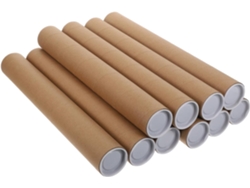 Paquete De 10 Tubos De Cartón Kraft Marrón Para Envíos De Pósteres Y Cañas De Pescar, Diámetro Interior
