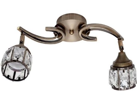 Plafón FABRILAMP Catania (Dorado - LED - 2x5 W - Cristal)