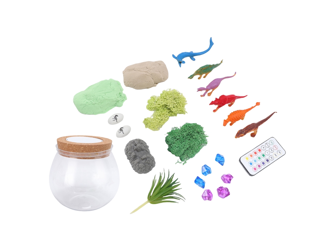 Kit De Jardín De Cristal Con Dinosaurios, Luz Y Mando A Distancia Para Niños - Juguete Educativo De Bricolaje