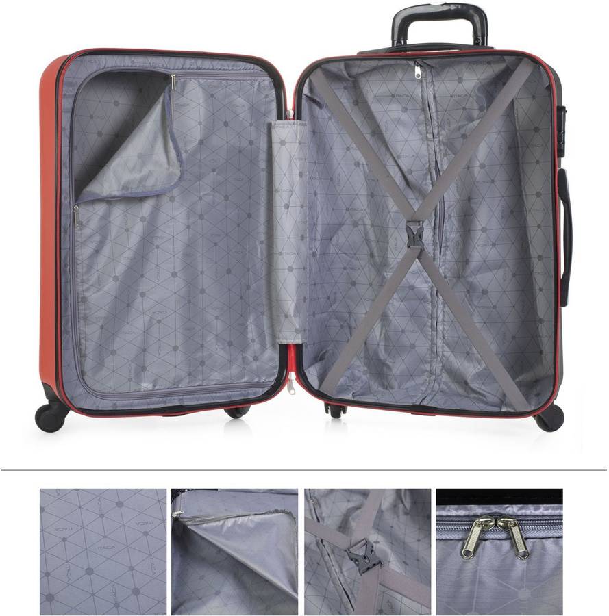 Maleta De Viaje itaca abs texturizado grande 100 l rojo trolley 70 70900