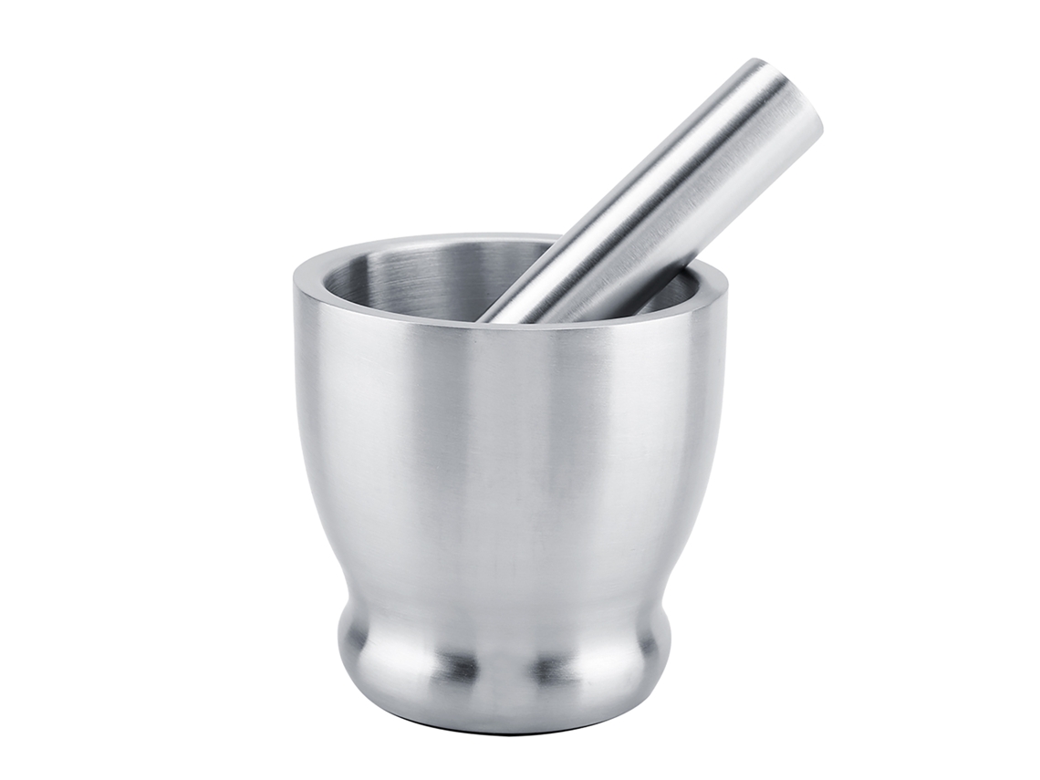 Mortero Y Maja De Acero Inoxidable Para Moler Ajo, Hierbas Y Especias - Utensilio De Cocina