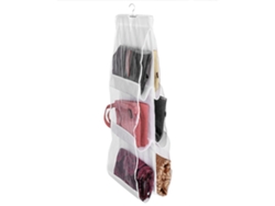 Bolsa de almacenamiento colgante de 6 bolsillos para armario, color blanco
