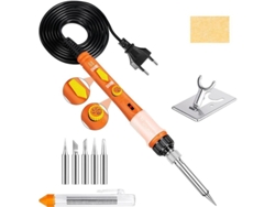 Kit De Soldadura Eléctrica 60w Con Interruptor, Temperatura Ajustable 200~450℃, 5 Puntas, Alambre Y Soporte